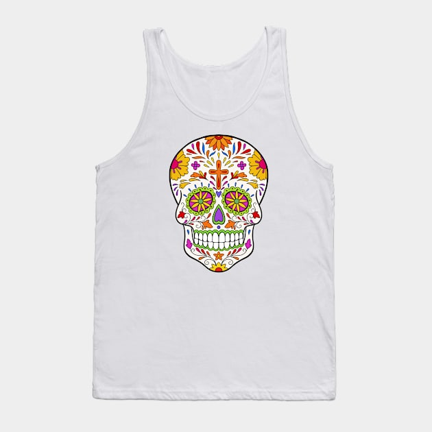 Sugar Skull Art Tank Top by InshynaArt